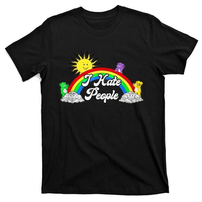 I Hate People Rainbow Printed Graphic T-Shirt