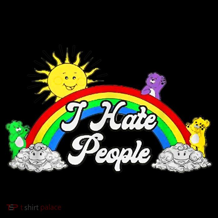I Hate People Rainbow Printed Graphic T-Shirt