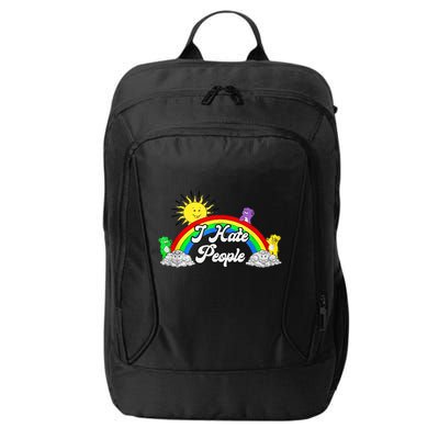 I Hate People Rainbow Printed Graphic City Backpack