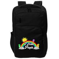 I Hate People Rainbow Printed Graphic Impact Tech Backpack