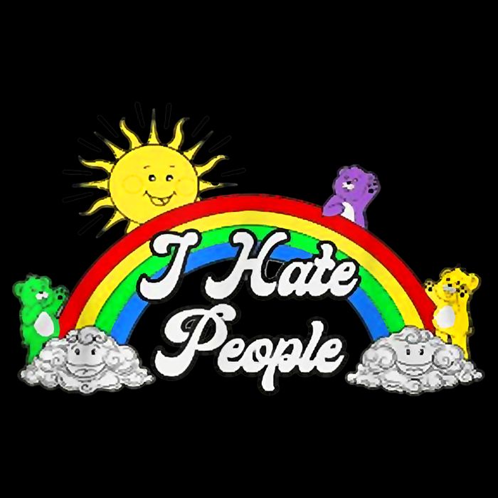 I Hate People Rainbow Printed Graphic Button