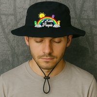 I Hate People Rainbow Printed Graphic Bucket Hat