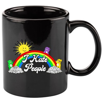 I Hate People Rainbow Printed Graphic 11oz C Handle Ceramic Mug