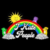 I Hate People Rainbow Printed Graphic Drawstring Bag