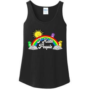 I Hate People Rainbow Printed Graphic Ladies Essential Tank