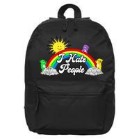 I Hate People Rainbow Printed Graphic 16 in Basic Backpack