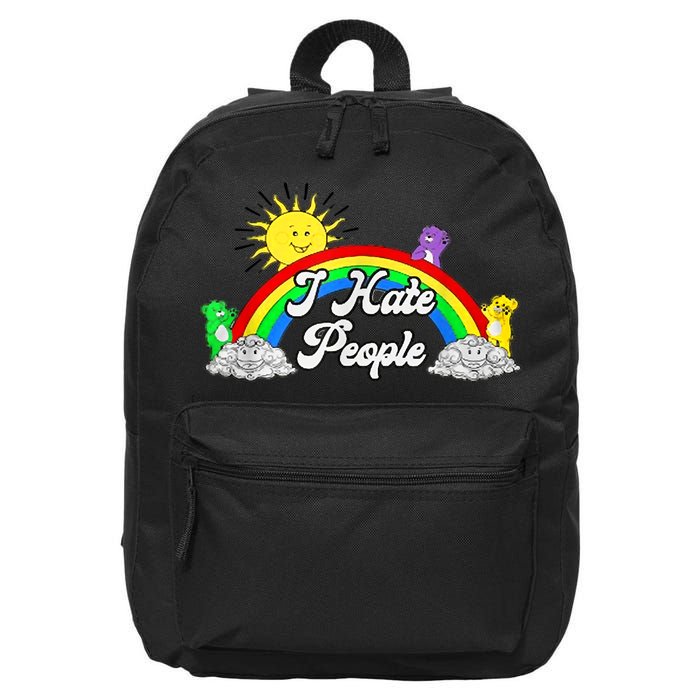 I Hate People Rainbow Printed Graphic 16 in Basic Backpack