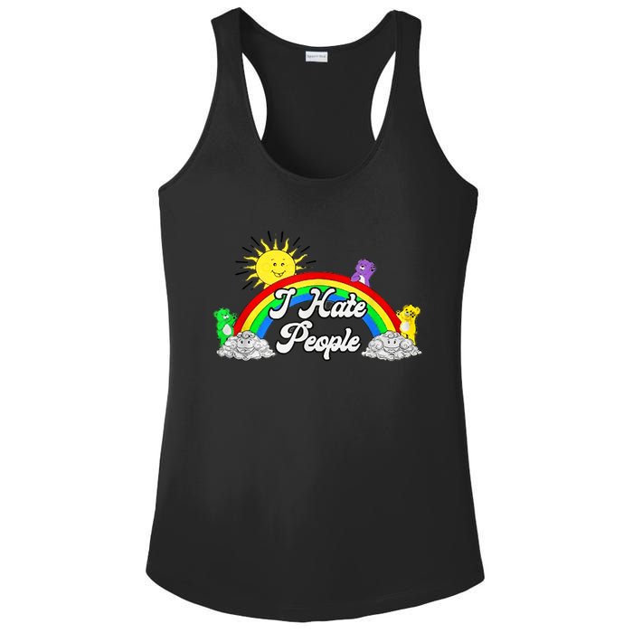 I Hate People Rainbow Printed Graphic Ladies PosiCharge Competitor Racerback Tank