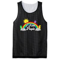 I Hate People Rainbow Printed Graphic Mesh Reversible Basketball Jersey Tank