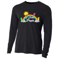 I Hate People Rainbow Printed Graphic Cooling Performance Long Sleeve Crew