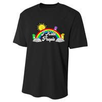 I Hate People Rainbow Printed Graphic Performance Sprint T-Shirt