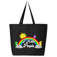 I Hate People Rainbow Printed Graphic 25L Jumbo Tote