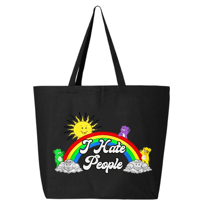 I Hate People Rainbow Printed Graphic 25L Jumbo Tote