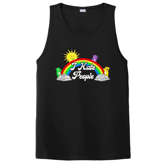 I Hate People Rainbow Printed Graphic PosiCharge Competitor Tank