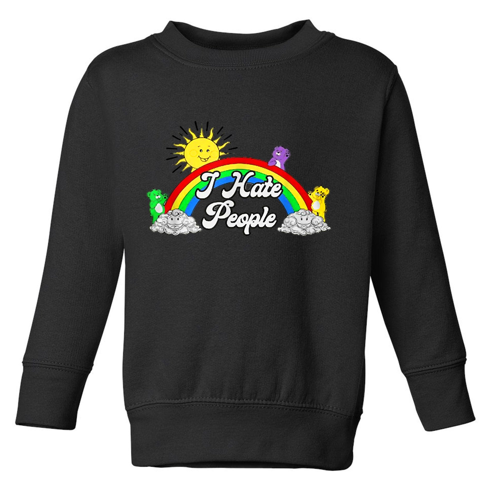 I Hate People Rainbow Printed Graphic Toddler Sweatshirt