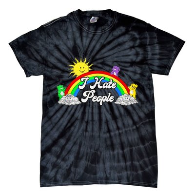 I Hate People Rainbow Printed Graphic Tie-Dye T-Shirt
