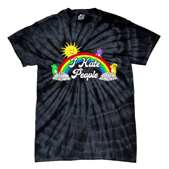 I Hate People Rainbow Printed Graphic Tie-Dye T-Shirt