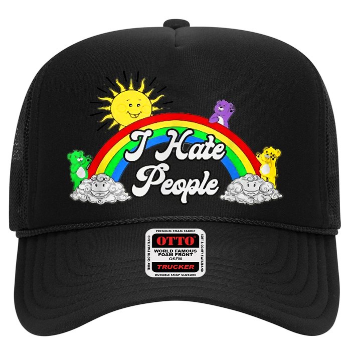 I Hate People Rainbow Printed Graphic Hat