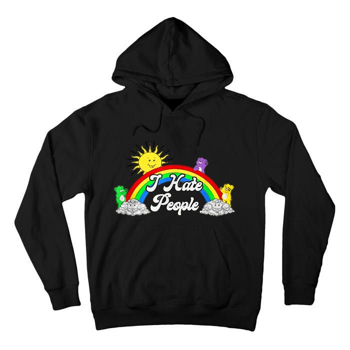 I Hate People Rainbow Printed Graphic Tall Hoodie