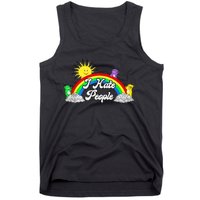 I Hate People Rainbow Printed Graphic Tank Top