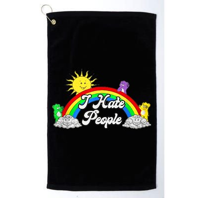 I Hate People Rainbow Printed Graphic Golf Towel