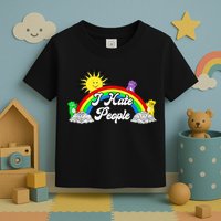 I Hate People Rainbow Printed Graphic Toddler T-Shirt