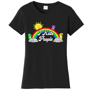 I Hate People Rainbow Printed Graphic Women's T-Shirt