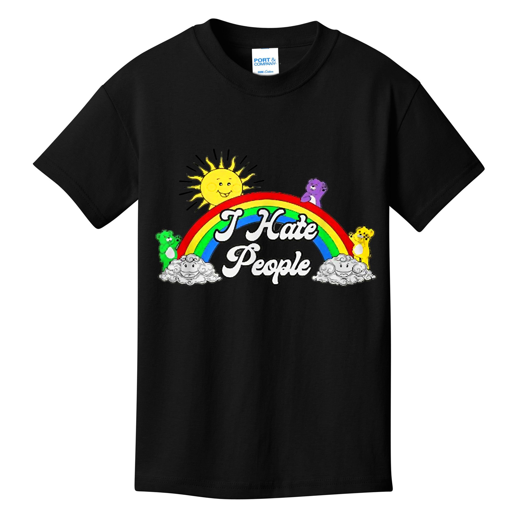 I Hate People Rainbow Printed Graphic Kids T-Shirt