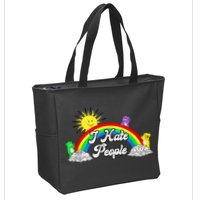 I Hate People Rainbow Printed Graphic Zip Tote Bag