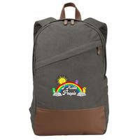 I Hate People Rainbow Printed Graphic Cotton Canvas Backpack