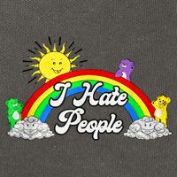 I Hate People Rainbow Printed Graphic Cotton Canvas Backpack