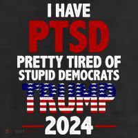 I Have PTSD Pretty Tired Of Stupid Democrats Trump 2024 Knit Cap Winter Beanie