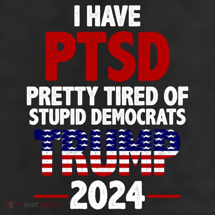 I Have PTSD Pretty Tired Of Stupid Democrats Trump 2024 Knit Cap Winter Beanie
