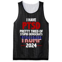 I Have PTSD Pretty Tired Of Stupid Democrats Trump 2024 Mesh Reversible Basketball Jersey Tank