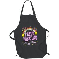 I Have Pubic Lice Funny Retro Offensive Inappropriate Meme Full-Length Apron With Pockets