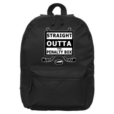 Ice Hockey Player Straight Outta The Penalty Box 16 in Basic Backpack