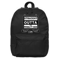 Ice Hockey Player Straight Outta The Penalty Box 16 in Basic Backpack