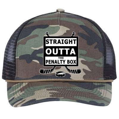 Ice Hockey Player Straight Outta The Penalty Box Retro Rope Trucker Hat Cap