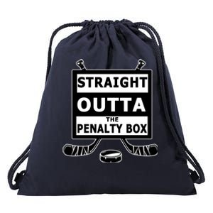 Ice Hockey Player Straight Outta The Penalty Box Drawstring Bag