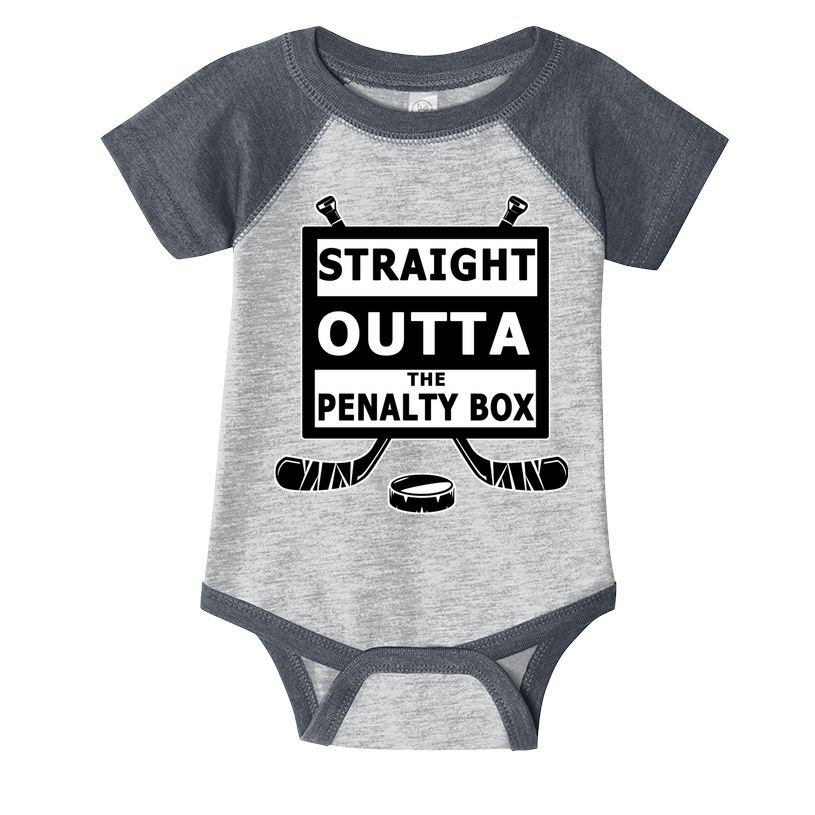 Ice Hockey Player Straight Outta The Penalty Box Infant Baby Jersey Bodysuit