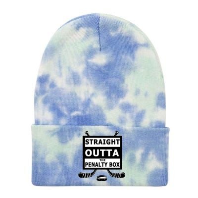 Ice Hockey Player Straight Outta The Penalty Box Tie Dye 12in Knit Beanie