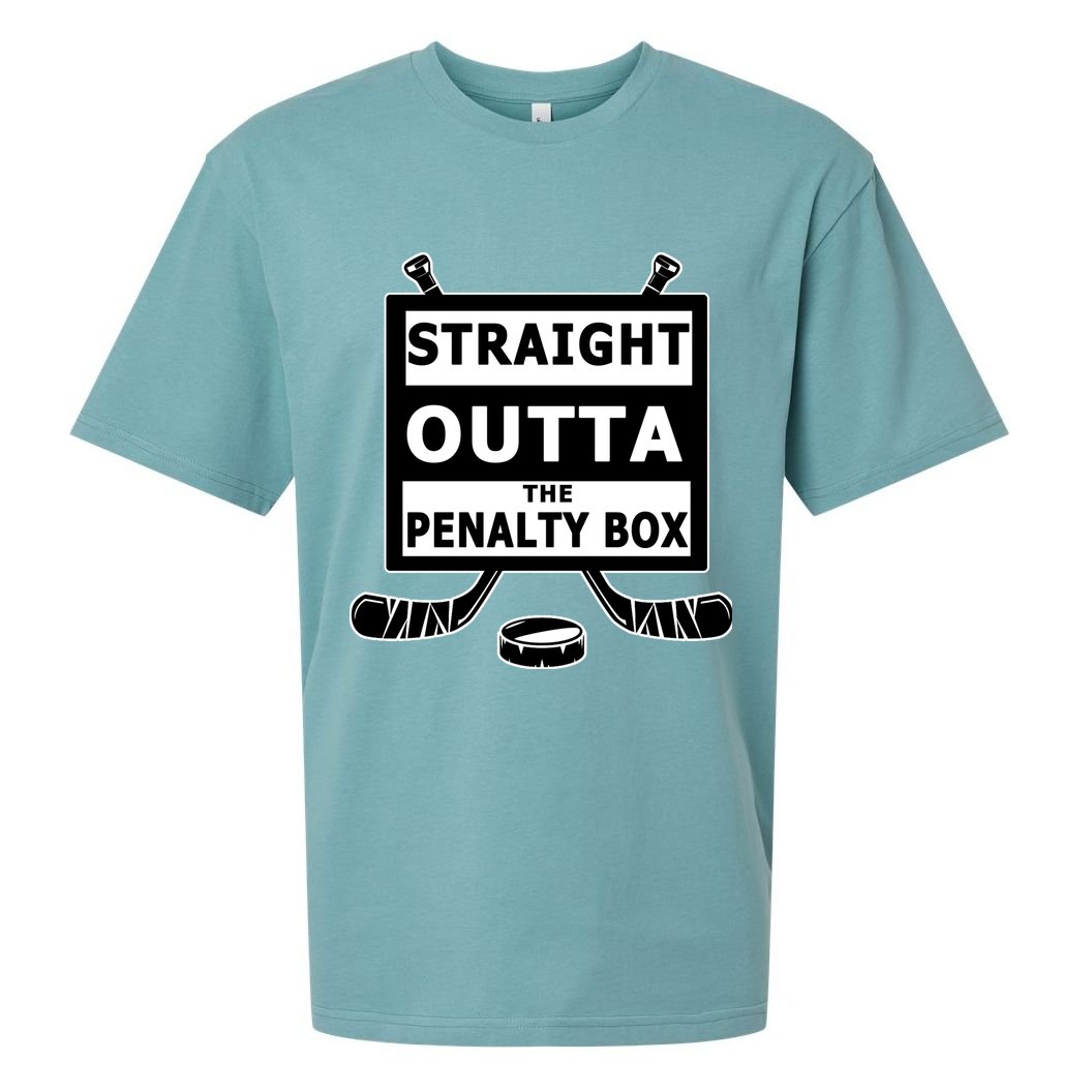Ice Hockey Player Straight Outta The Penalty Box Sueded Cloud Jersey T-Shirt