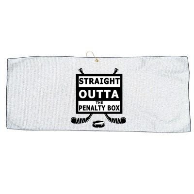 Ice Hockey Player Straight Outta The Penalty Box Large Microfiber Waffle Golf Towel