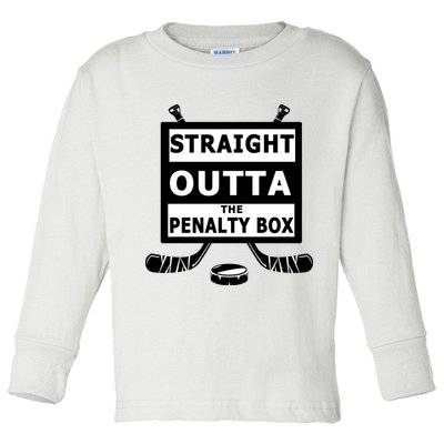 Ice Hockey Player Straight Outta The Penalty Box Toddler Long Sleeve Shirt