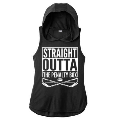 Ice Hockey Player Gift Straight Outta The Penalty Box Ladies PosiCharge Tri-Blend Wicking Draft Hoodie Tank