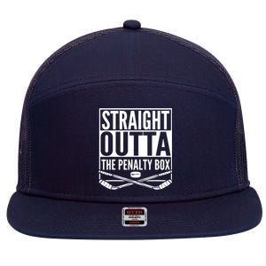 Ice Hockey Player Gift Straight Outta The Penalty Box 7 Panel Mesh Trucker Snapback Hat