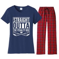 Ice Hockey Player Gift Straight Outta The Penalty Box Women's Flannel Pajama Set