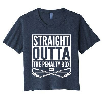 Ice Hockey Player Gift Straight Outta The Penalty Box Women's Crop Top Tee