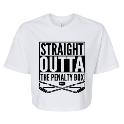 Ice Hockey Player Gift Straight Outta The Penalty Box Bella+Canvas Jersey Crop Tee