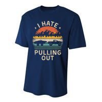 I Hate Pulling Out Vintage Boating Boat Trailer Captain Performance Sprint T-Shirt